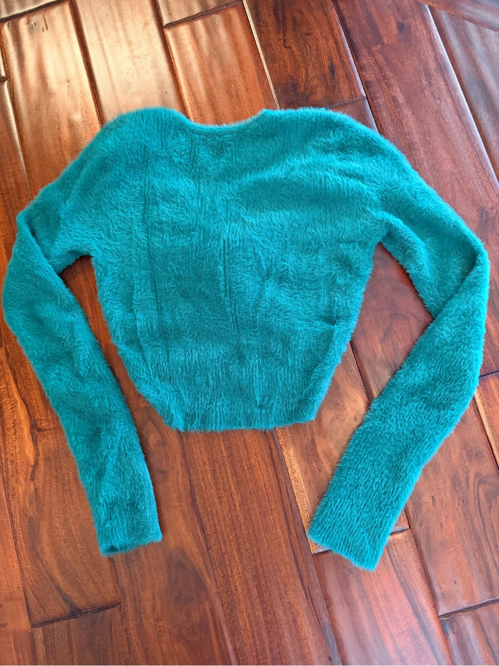 Aerie S Fuzzy Christmas Green Soft LS Women's Sweater